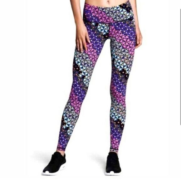 Victoria's Secret VSX Sport Knockout Tight Purple Geometric NWOT - Picture 1 of 10